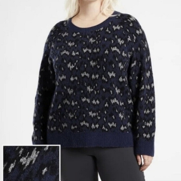 Athleta Sweaters - Athleta Sweater Womens 3X Hawthorne Textured Crew Merino Wool Casual Pullover